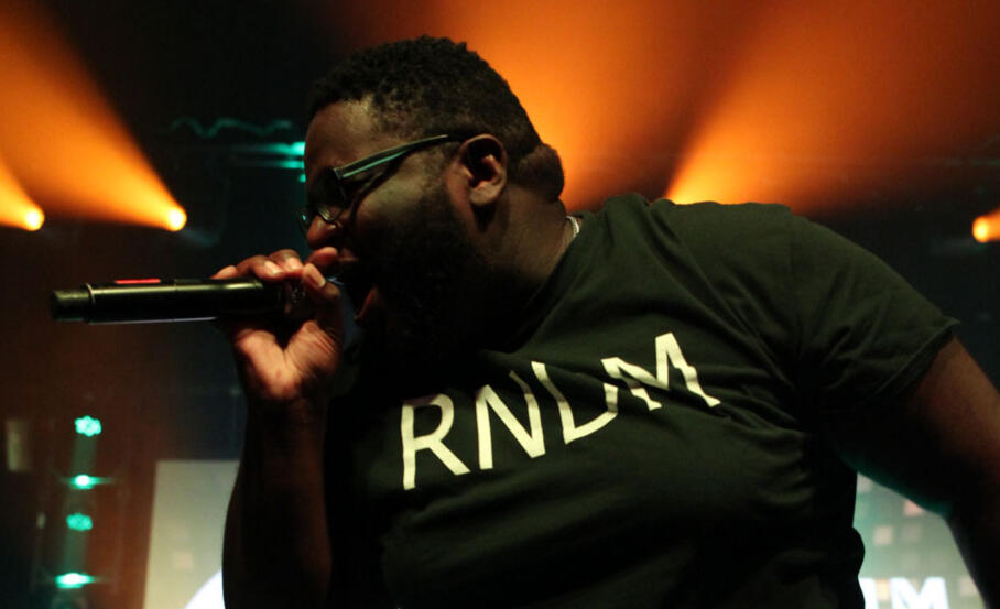 Deathro playing on stage